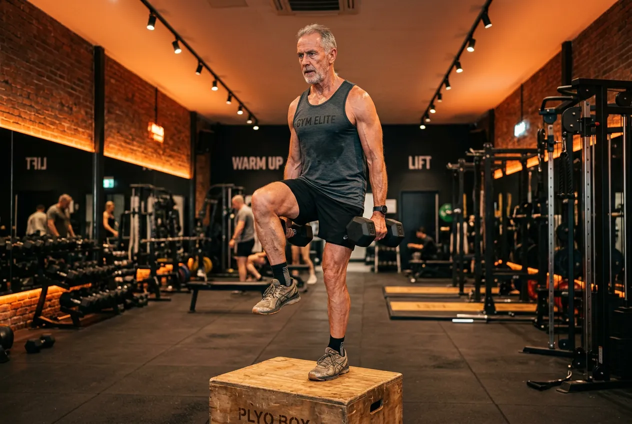 Athlete doing a single-leg balance drill with a resistance band